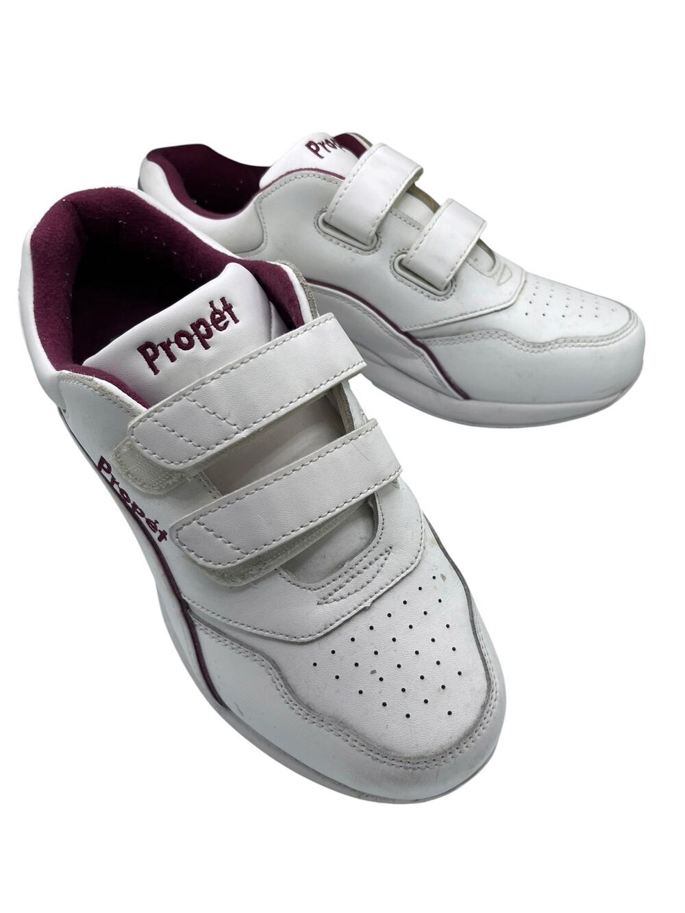 Propet Leather Tour Walker Strap 7.5 White Berry W3902 Walking Orthotic